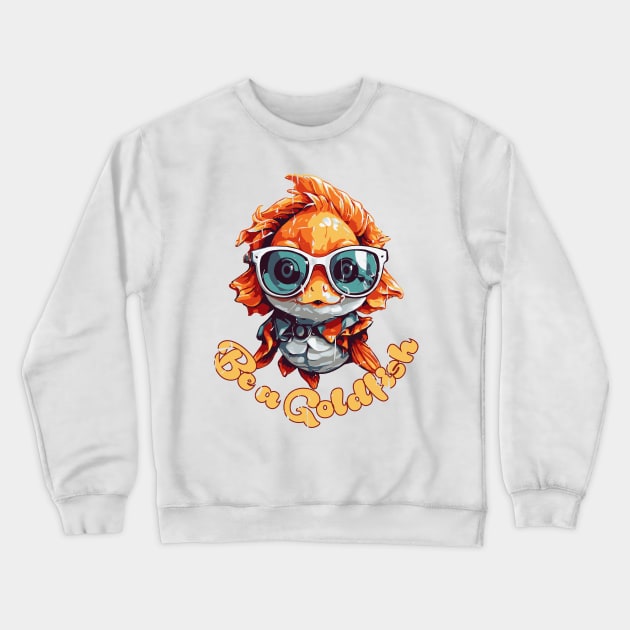Be a Goldfish Crewneck Sweatshirt by Surrealcoin777